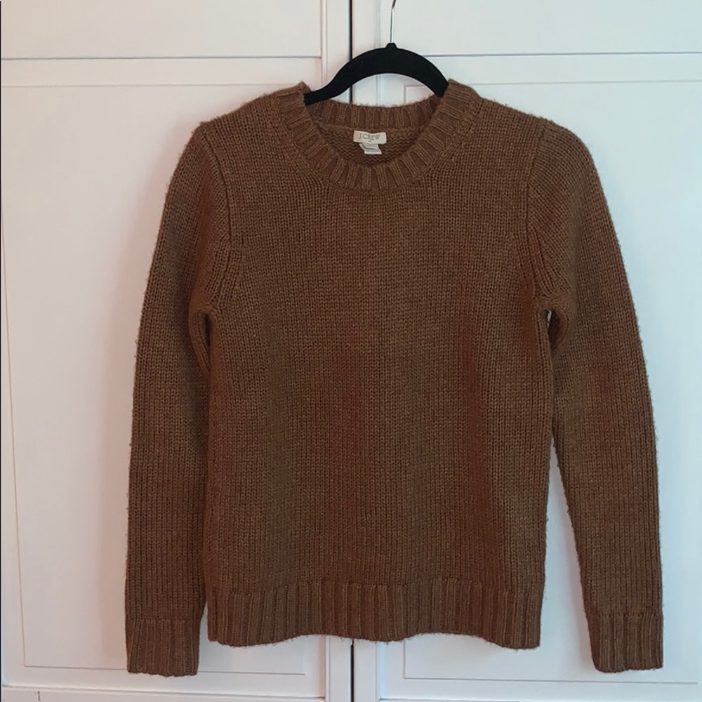Brown J. Crew Heavy Knit Sweater